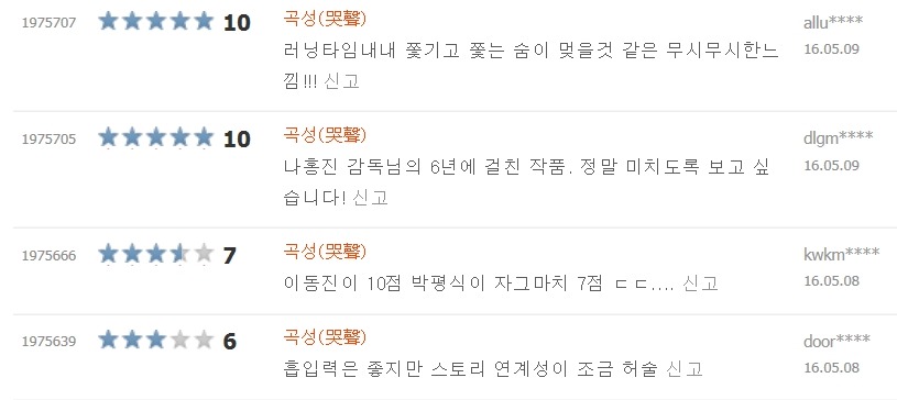 영화 곡성본 사람들의 한줄평 | 인스티즈