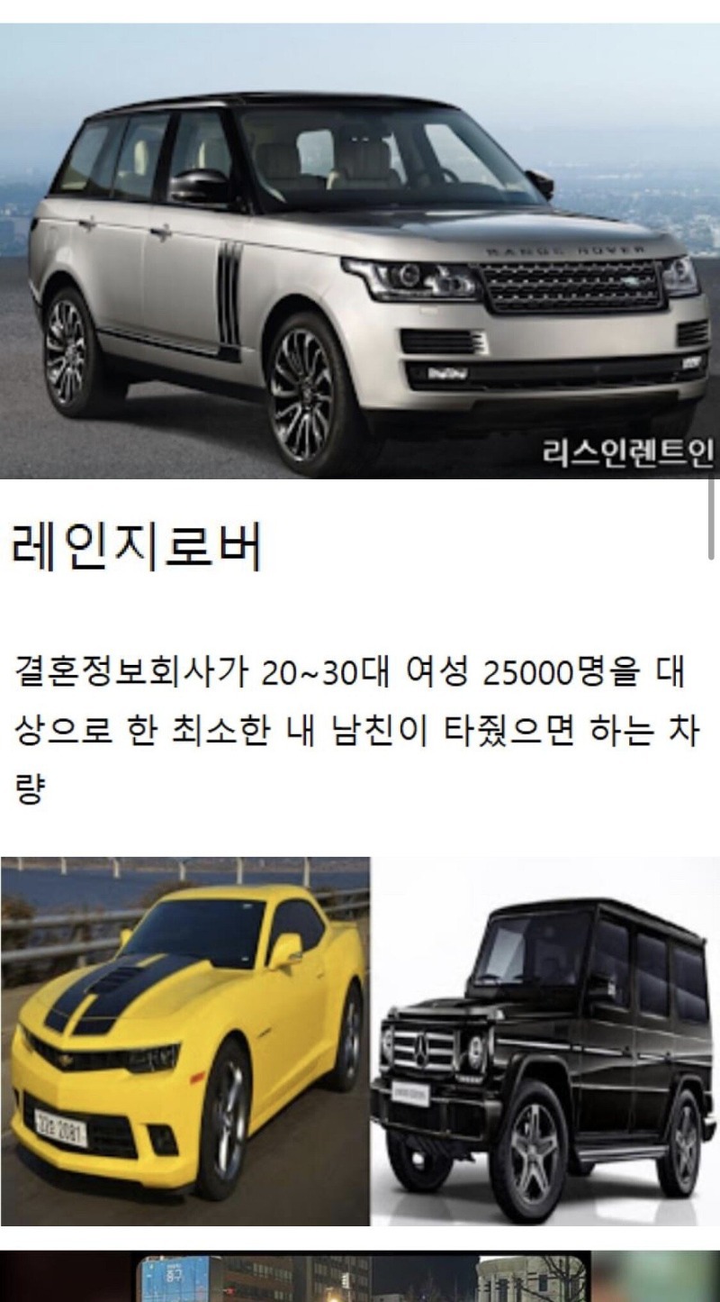 결혼정보회사에서 조사한 20~30대 여성이 생각하는 최소 내 남친 차 | 인스티즈