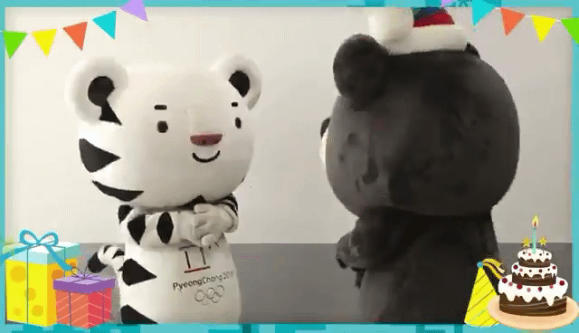 수호랑과 반다비 생일.gif | 인스티즈
