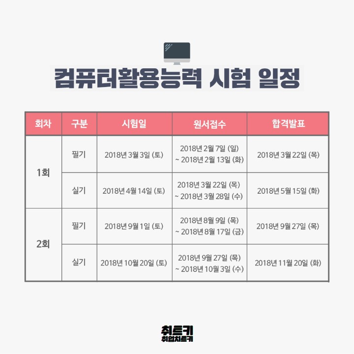 2018년 주요 자격증 시험 일정 정리 | 인스티즈