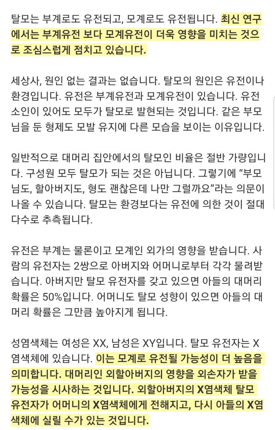 탈모에 관한 정보 | 인스티즈