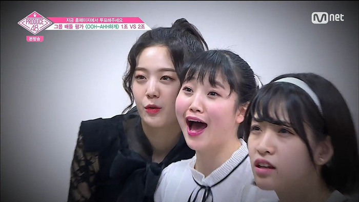 [프듀48] OOH_AHH하게 1,2조 무대에 대한 연습생 리액션.jpg | 인스티즈